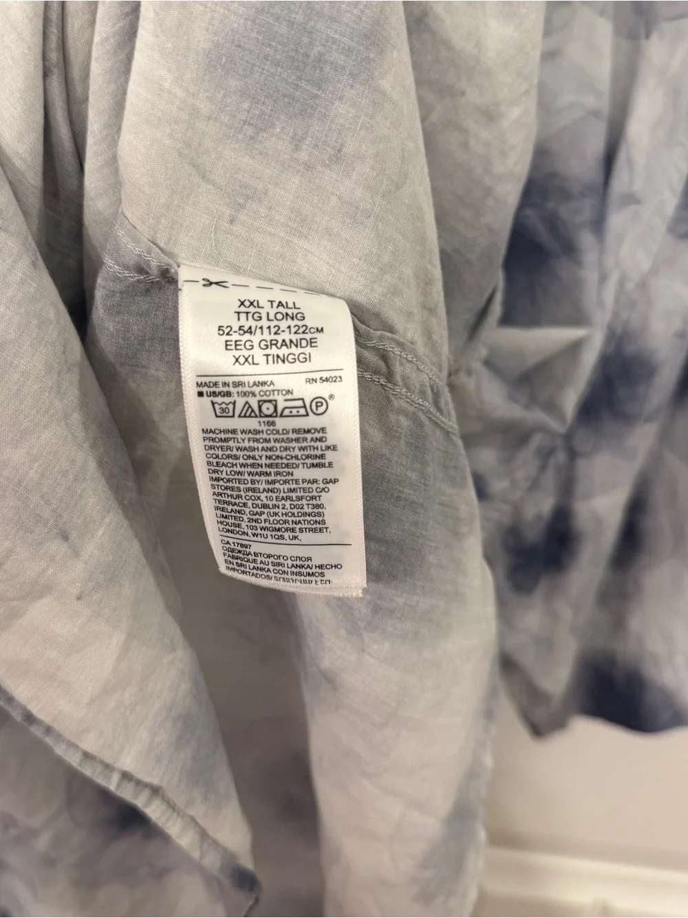 Banana Republic XXL Tall Organic Cotton Floral Print Camp Collar Shirt